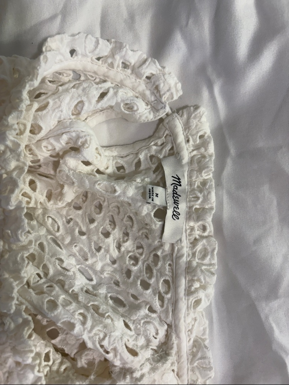 Madewell White Eyelet Mini Dress - Picture 2 of 6